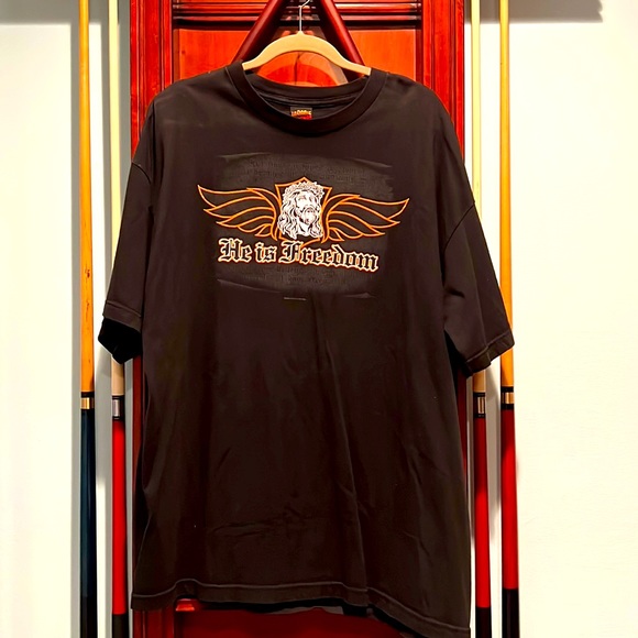 HE IS FREEDOM BLESSED BIKER JESUS TEE SHIRT - Picture 3 of 7